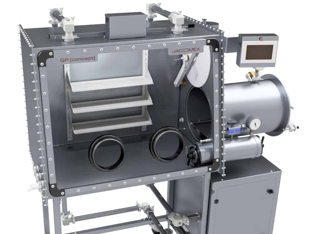 gp-concept-t2-with-antechamber-glove-box Edelstahl-Handschuhbox