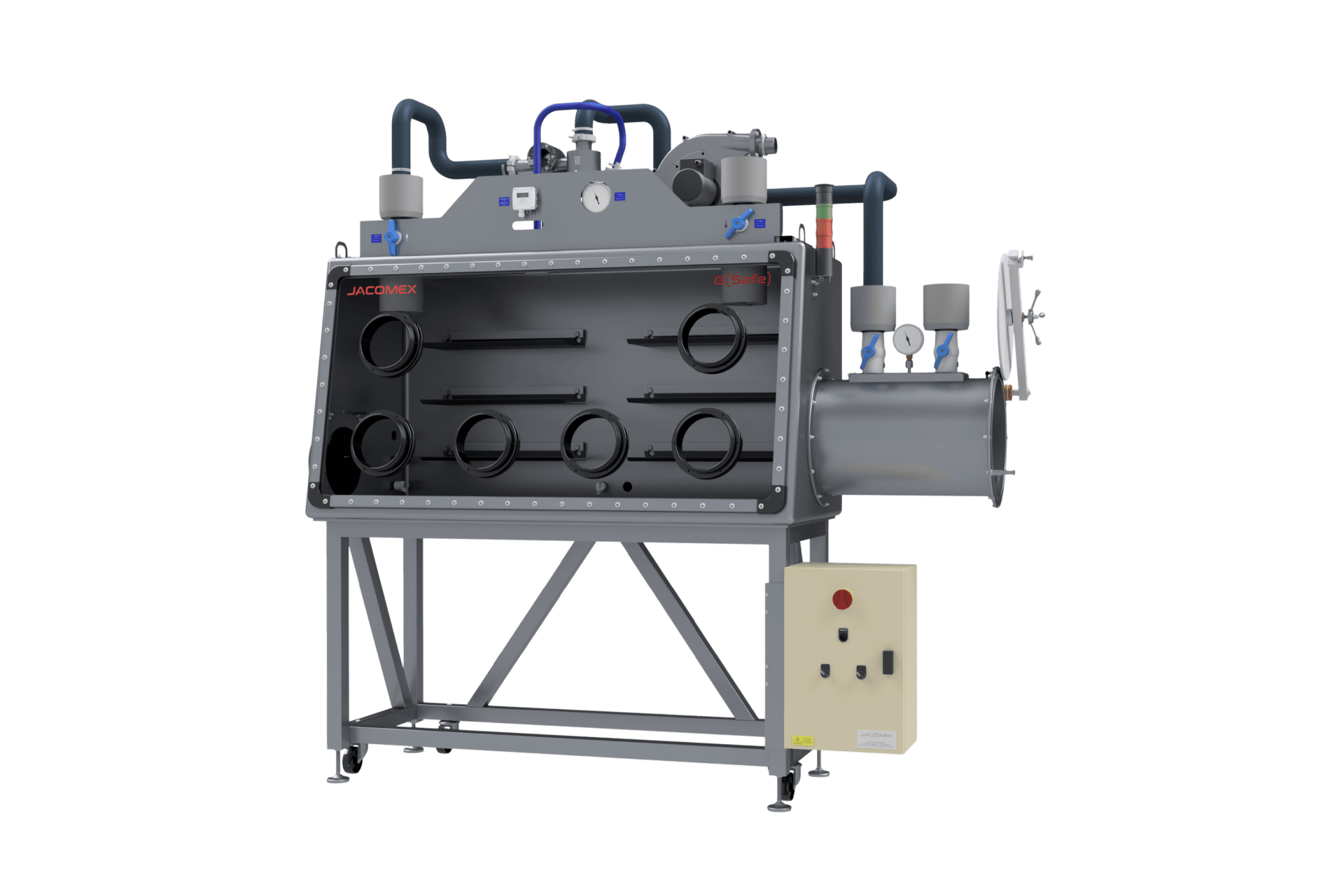 Jacomex High-Integrity-Containment-Glovebox-System unter Unterdruck mit gefilterter Luft